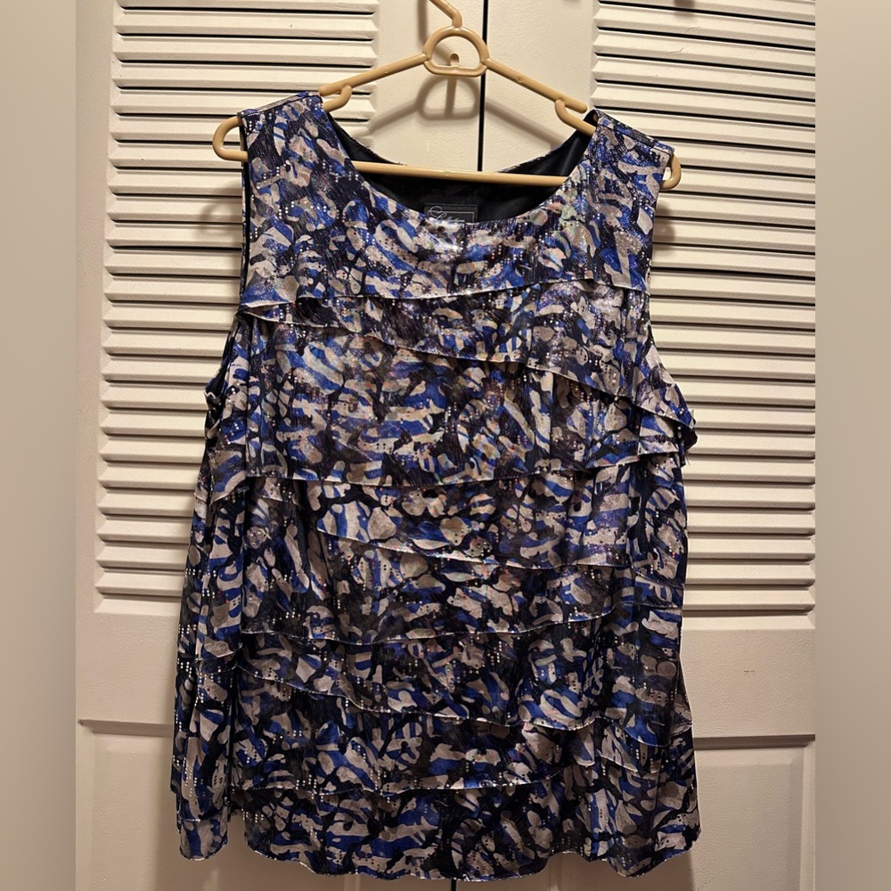 DONATED ❌Dressbarn, Sequin Tiered Blouse, Sz 2X